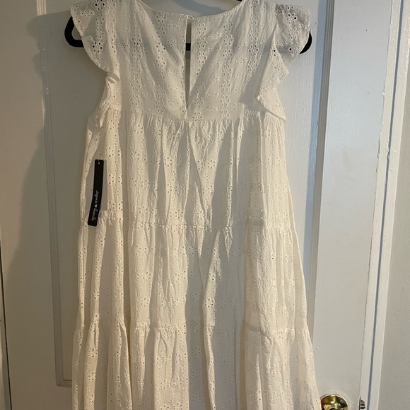 White eyelet ruffle babydoll dress - Picture 3 of 3